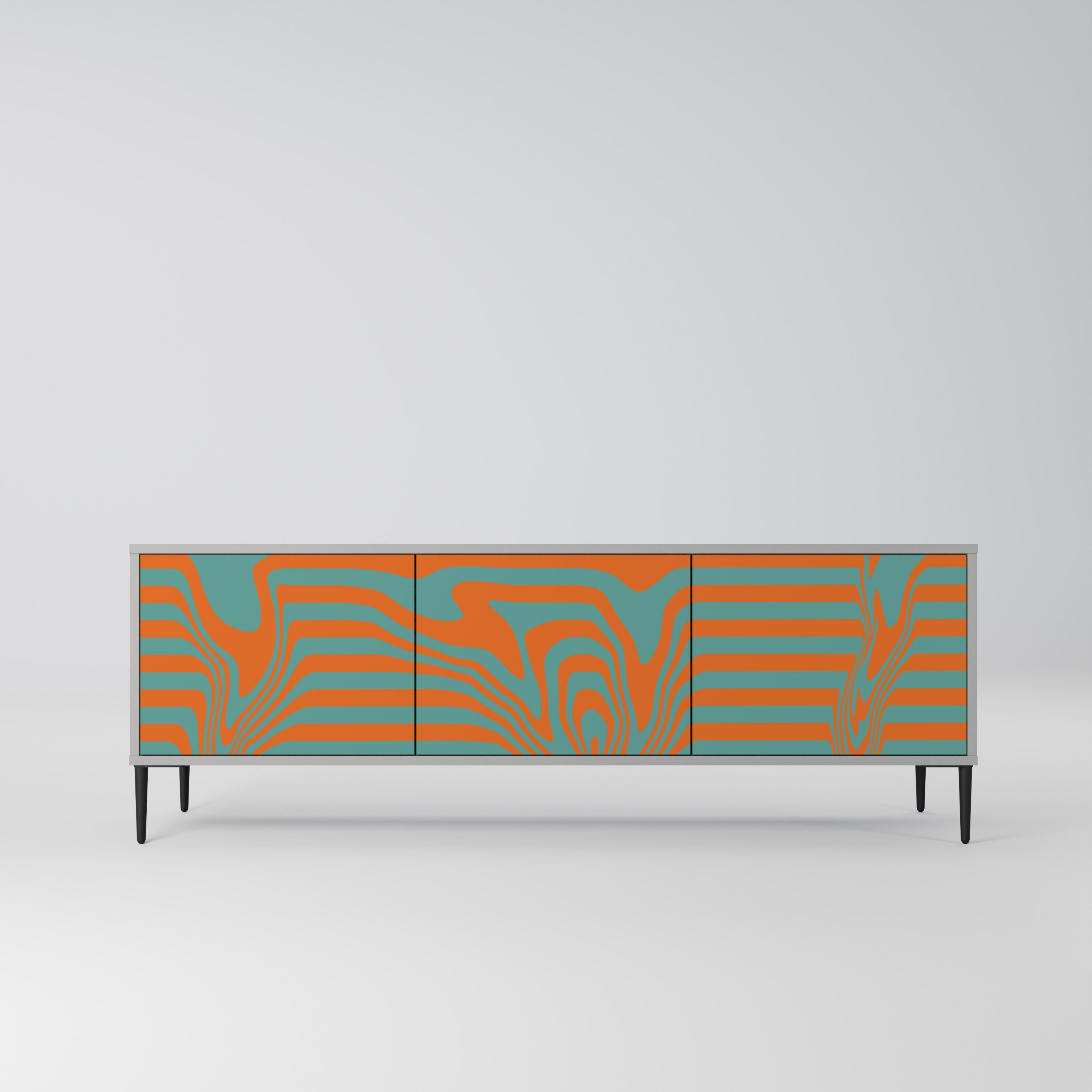 LINE COLLAPSE TV-Lowboard mit 3 Türen in Grau