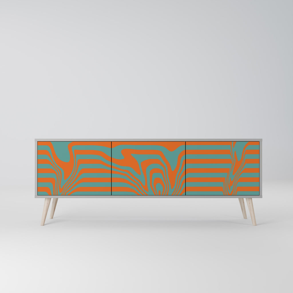 LINE COLLAPSE TV-Lowboard mit 3 Türen in Grau