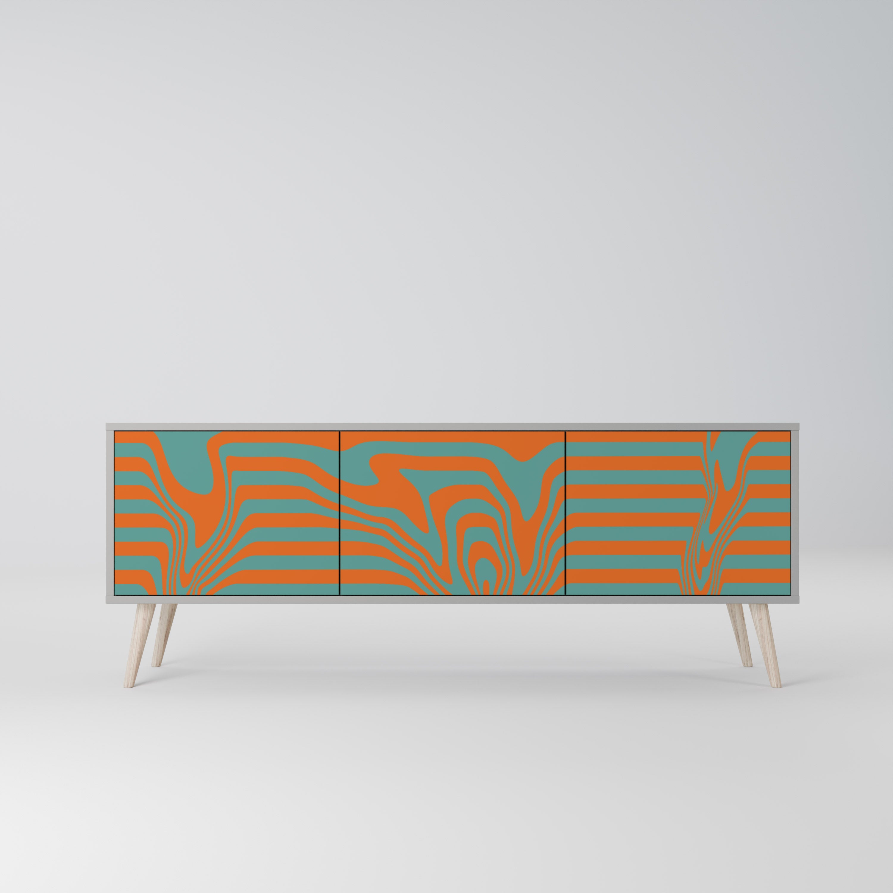 LINE COLLAPSE TV-Lowboard mit 3 Türen in Grau