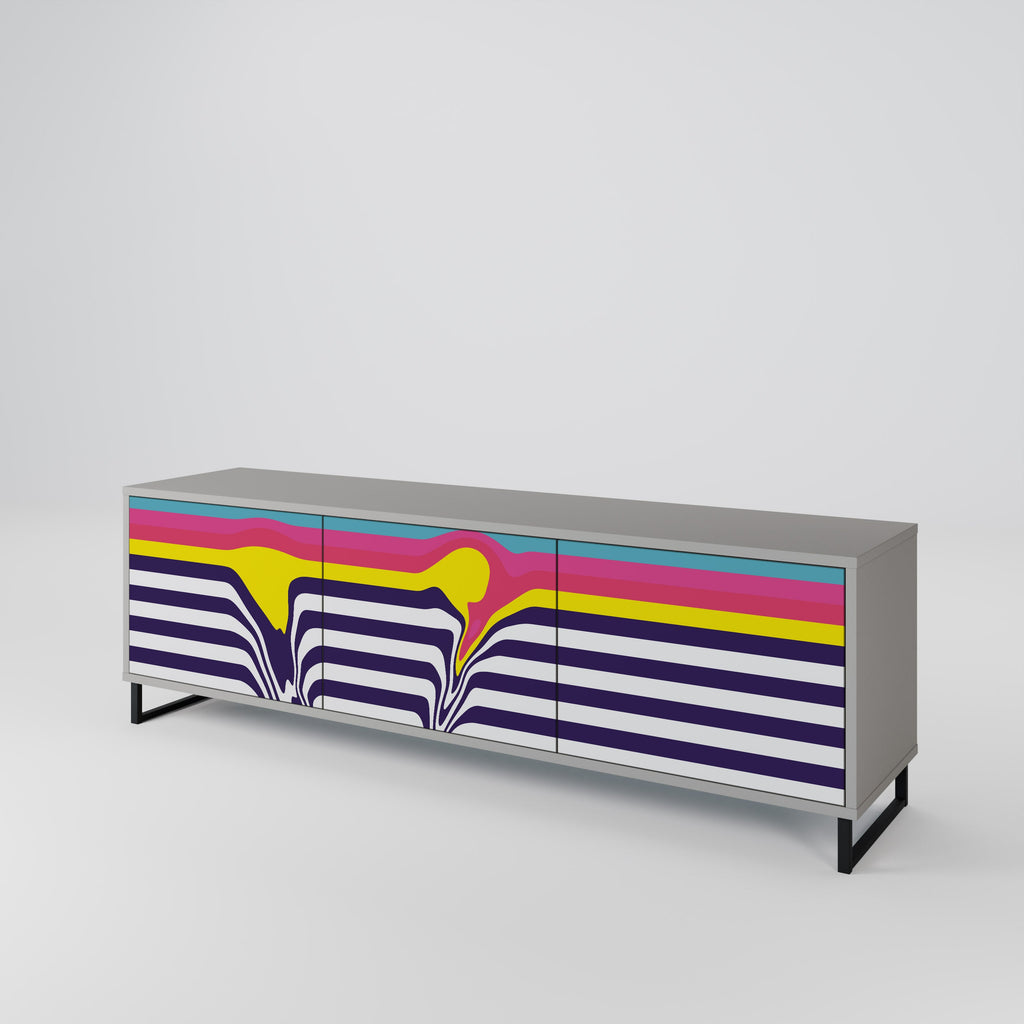 COLORFUL DIVERSION TV-Lowboard mit 3 Türen in Grau