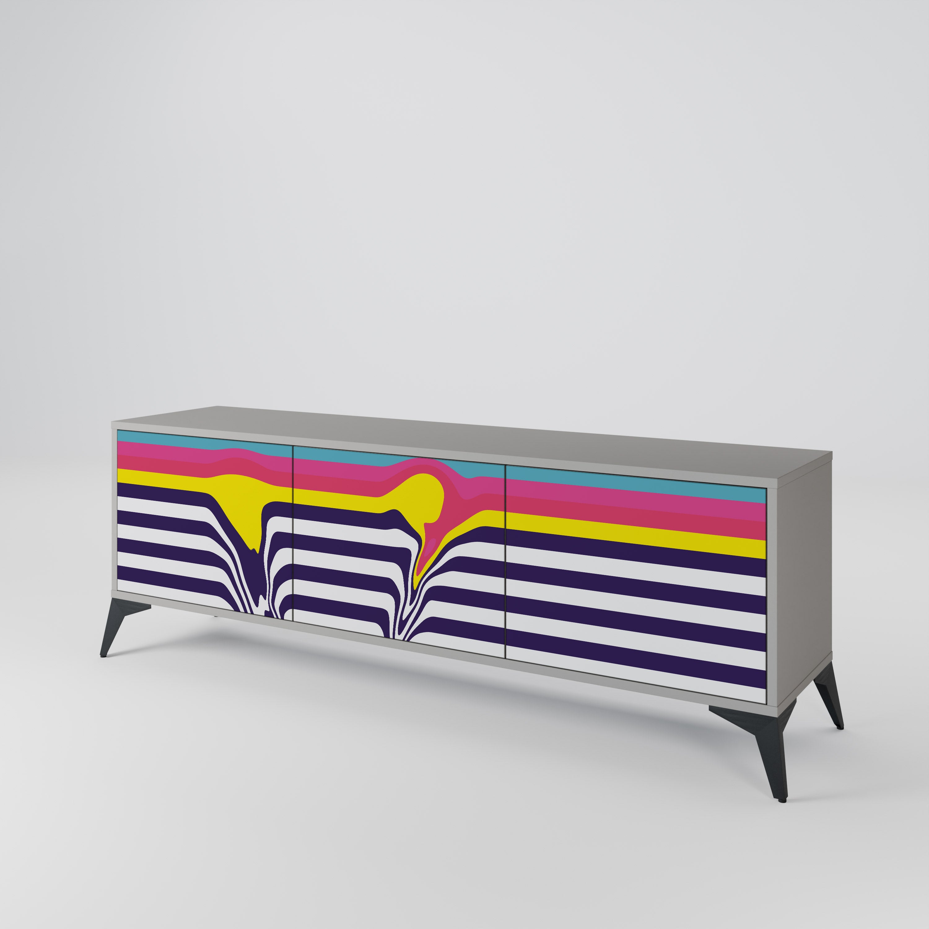 COLORFUL DIVERSION 3-türiges TV-Lowboard