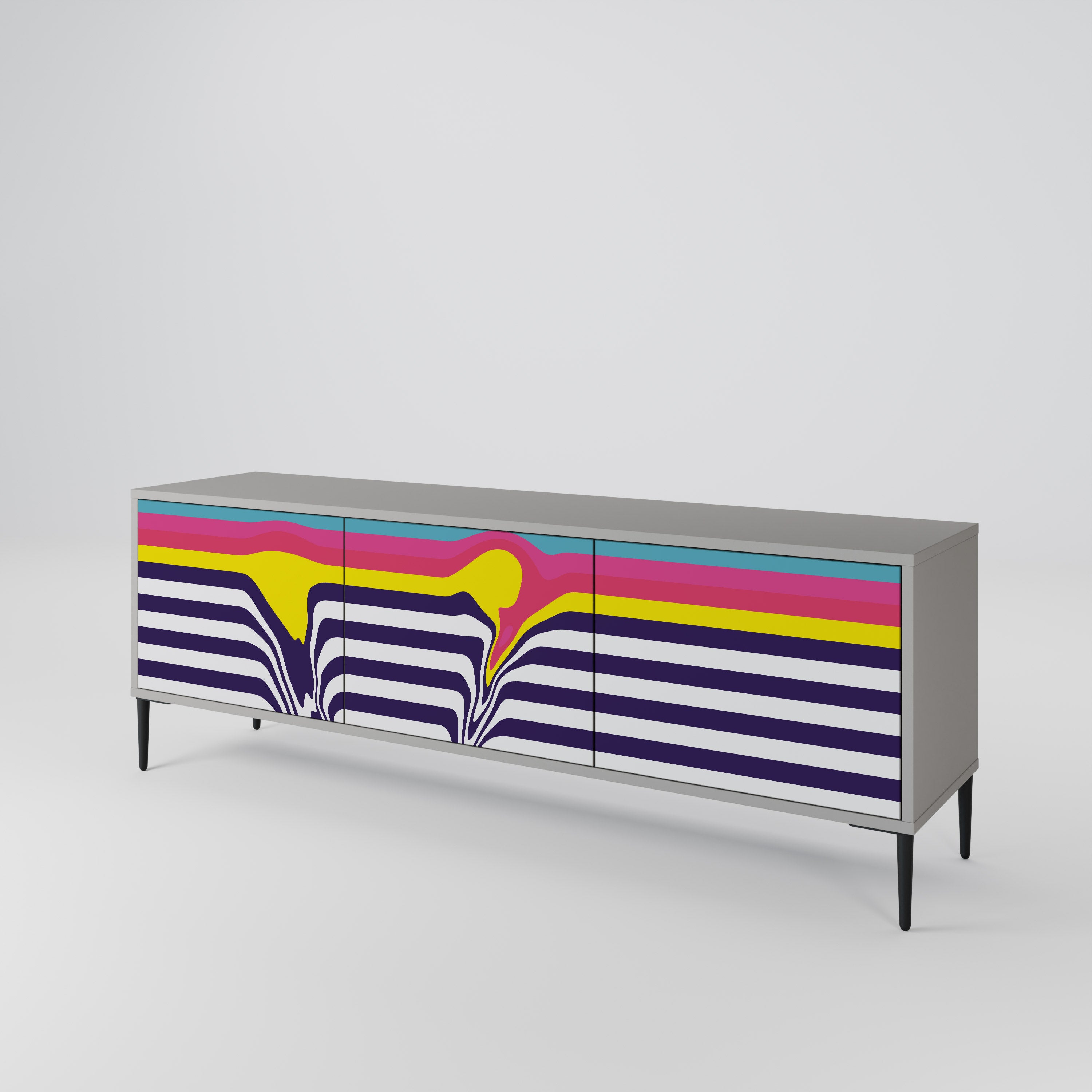 COLORFUL DIVERSION 3-türiges TV-Lowboard
