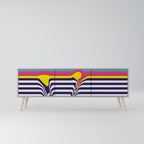 COLORFUL DIVERSION TV-Lowboard mit 3 Türen in Grau