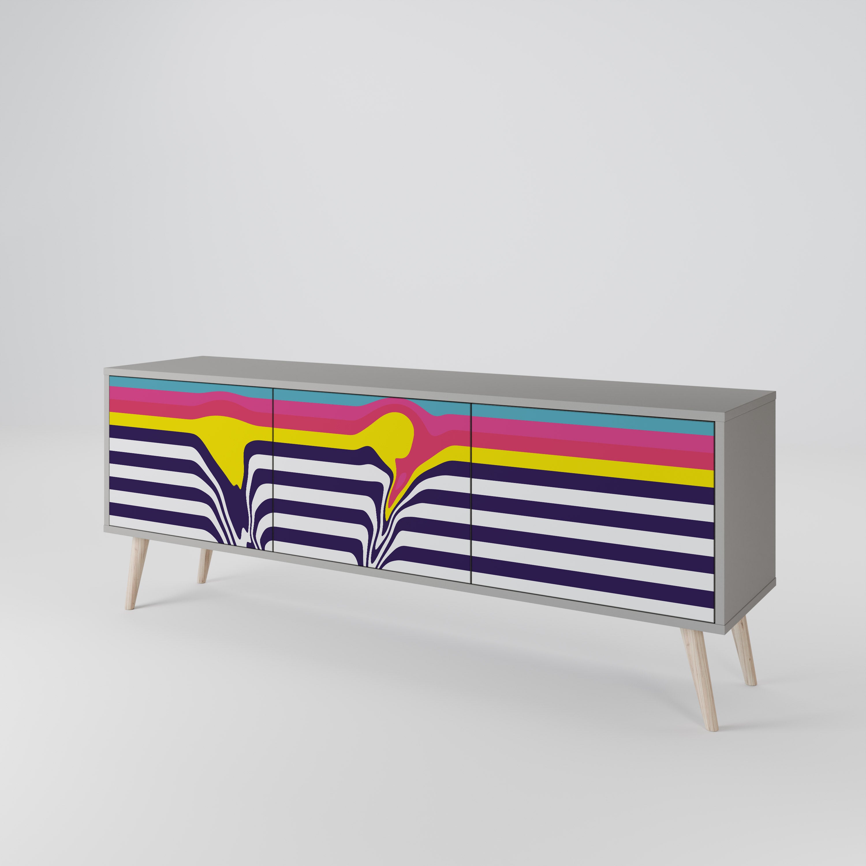 COLORFUL DIVERSION 3-türiges TV-Lowboard