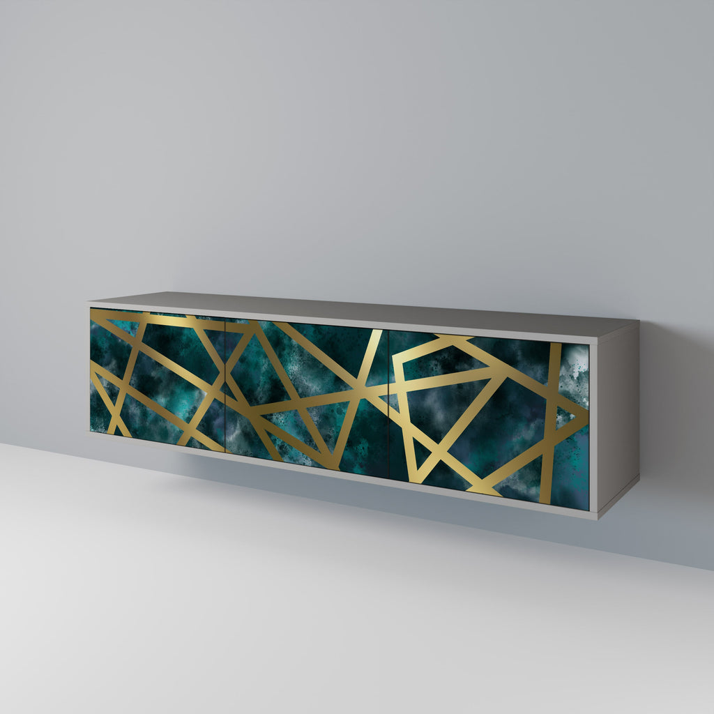 THE LABYRINTH OF GOLD TV-Lowboard mit 3 Türen in Grau
