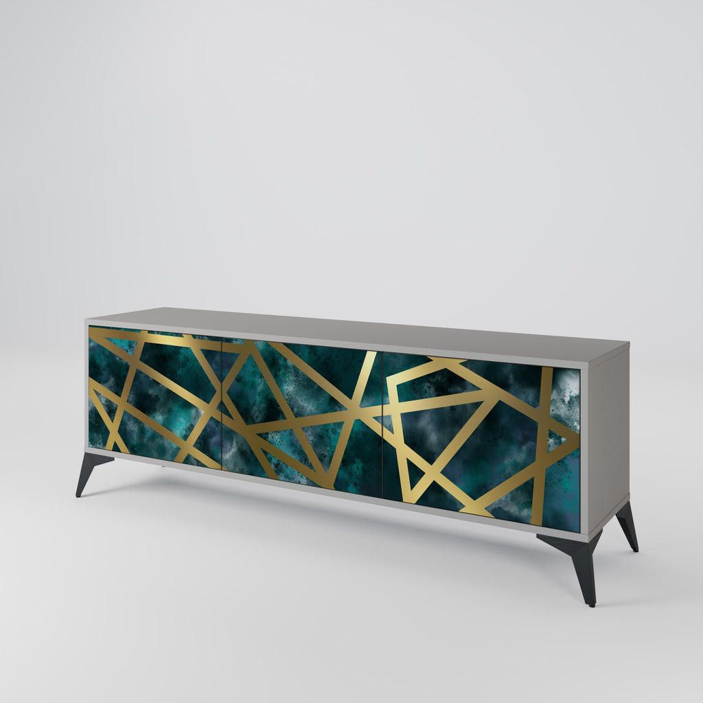 THE LABYRINTH OF GOLD TV-Lowboard mit 3 Türen in Grau