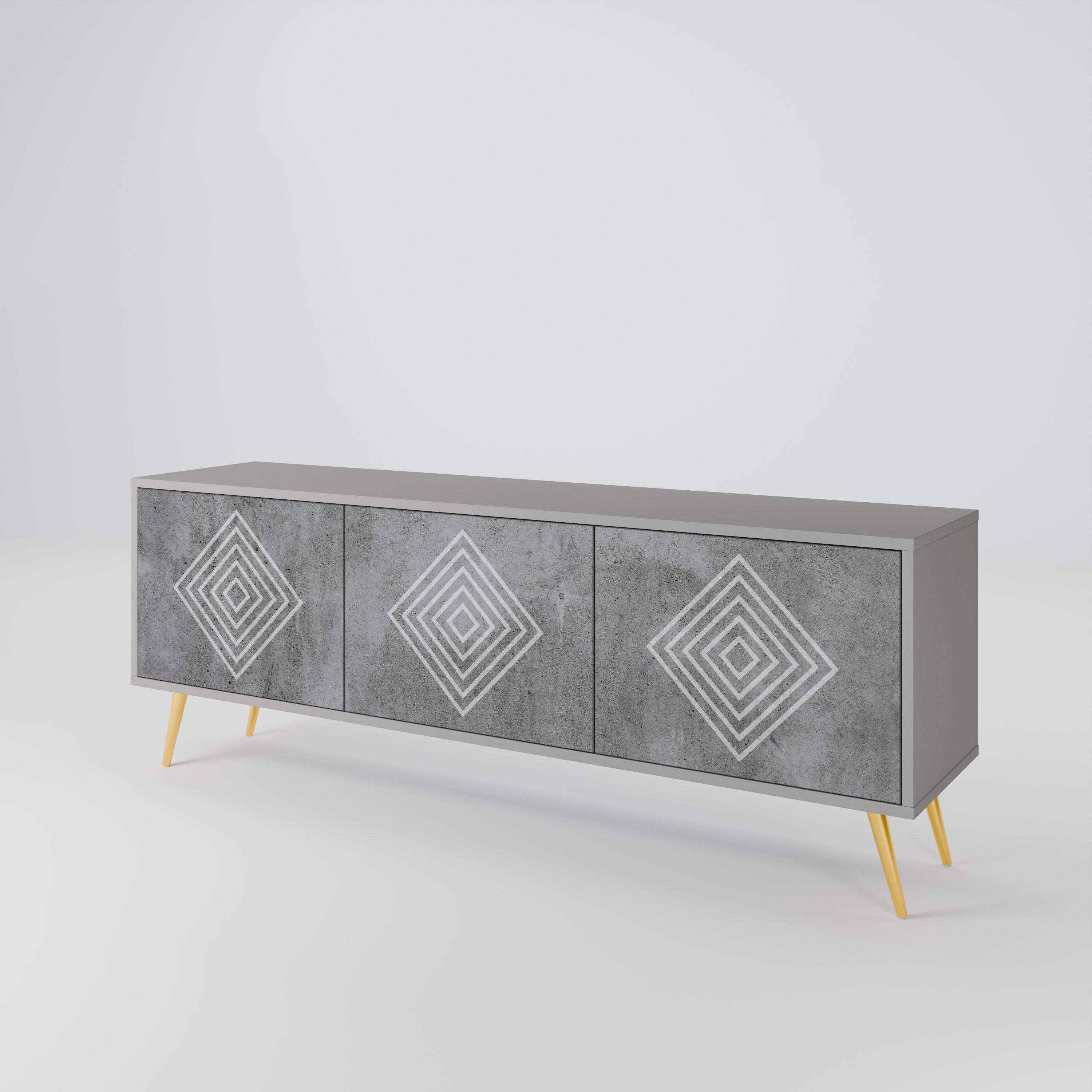 POLYGONAL ARTISTRY 3-Door TV Cabinet