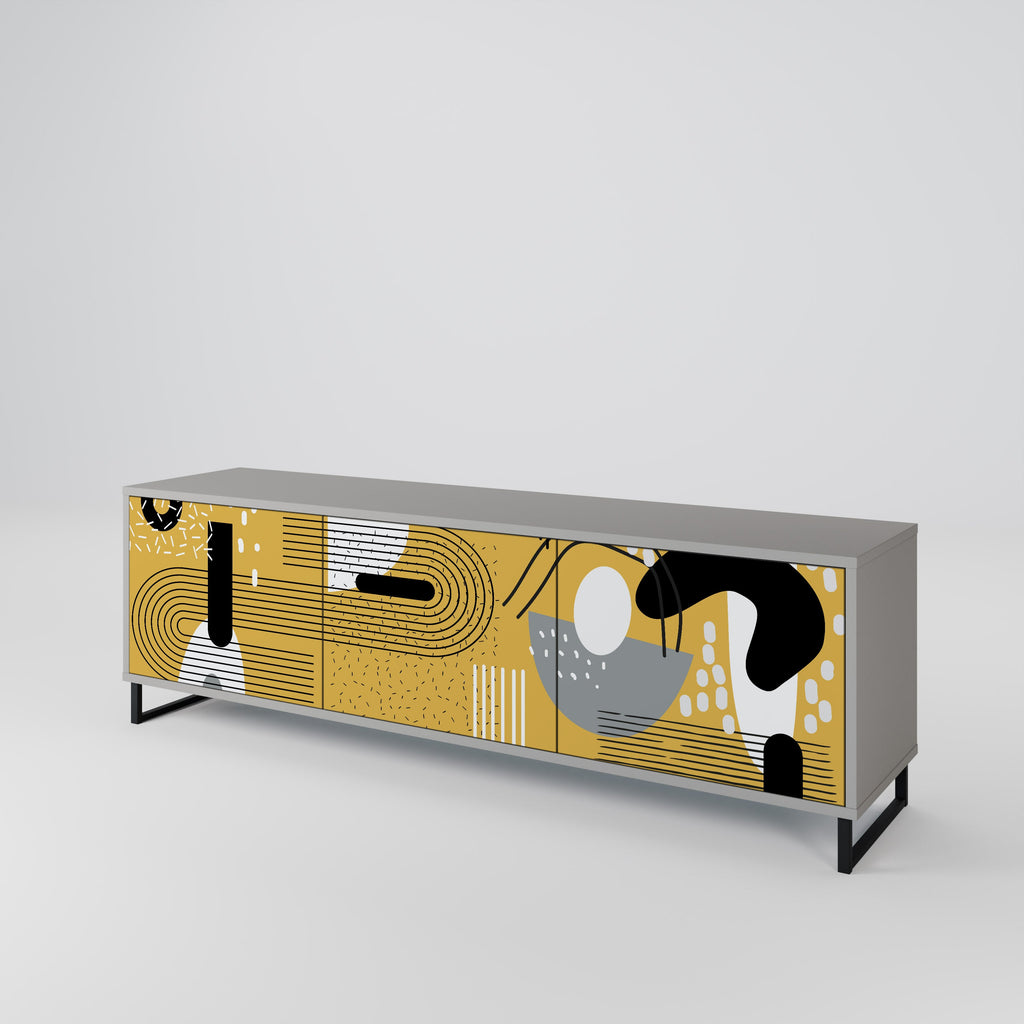 SHAPESHIFT SYMPHONY TV-Lowboard mit 3 Türen in Grau