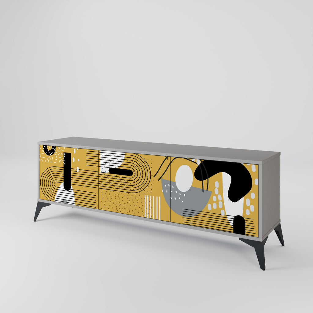 SHAPESHIFT SYMPHONY TV-Lowboard mit 3 Türen in Grau