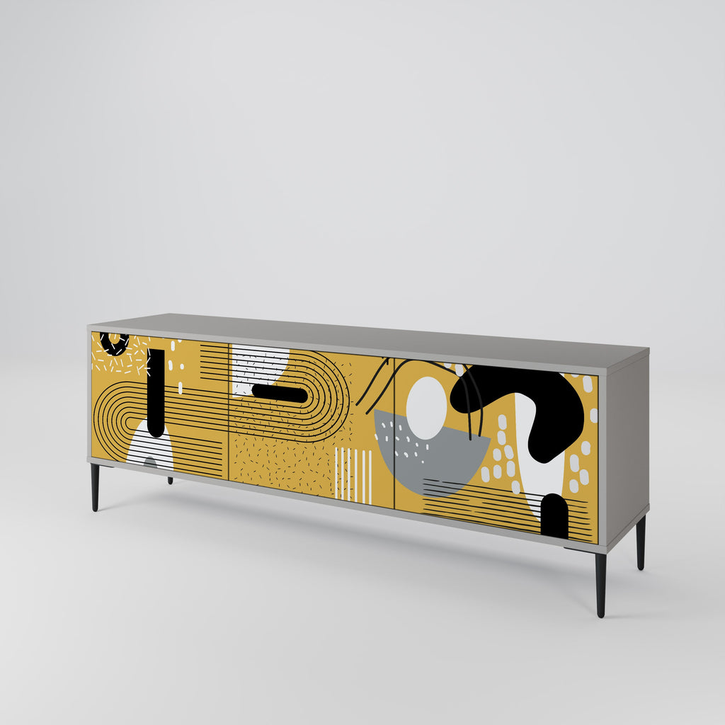 SHAPESHIFT SYMPHONY TV-Lowboard mit 3 Türen in Grau