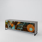 GEODE GLIMMER TV-Lowboard mit 3 Türen in Grau