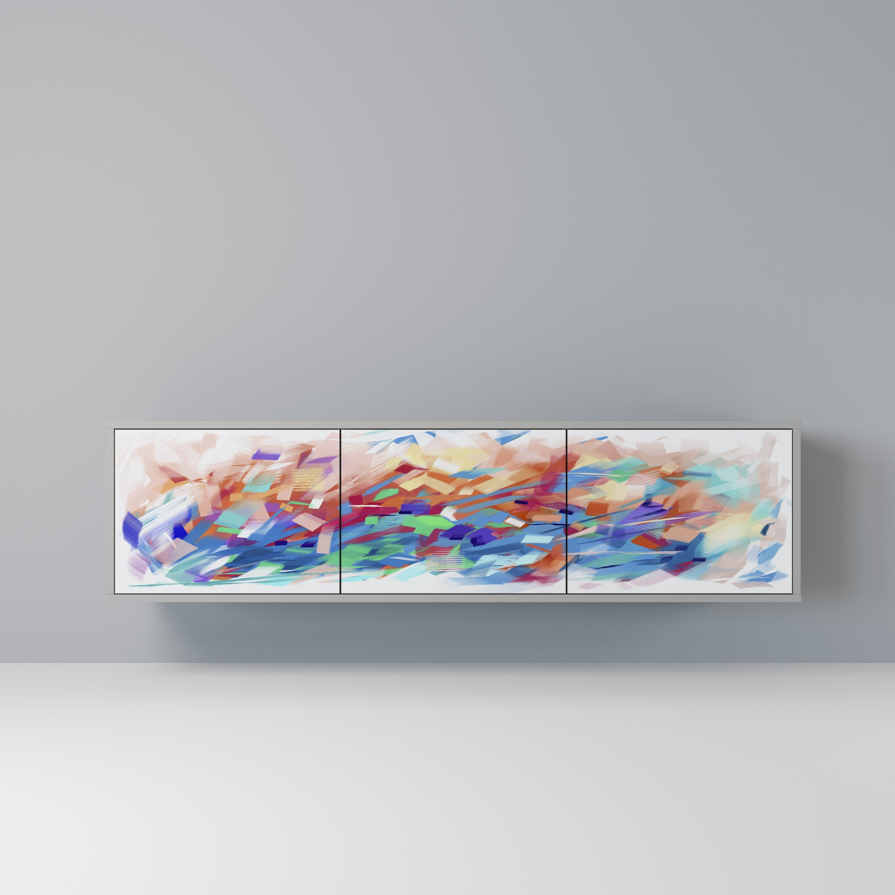 FINESSE MASH-UP TV-Lowboard mit 3 Türen in Grau