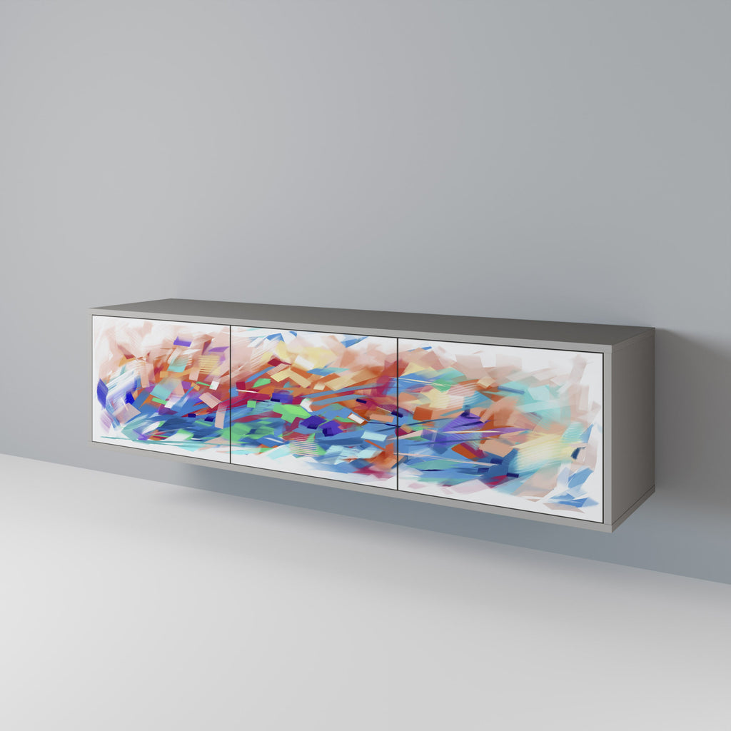 FINESSE MASH-UP TV-Lowboard mit 3 Türen in Grau