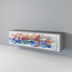 FINESSE MASH-UP TV-Lowboard mit 3 Türen in Grau