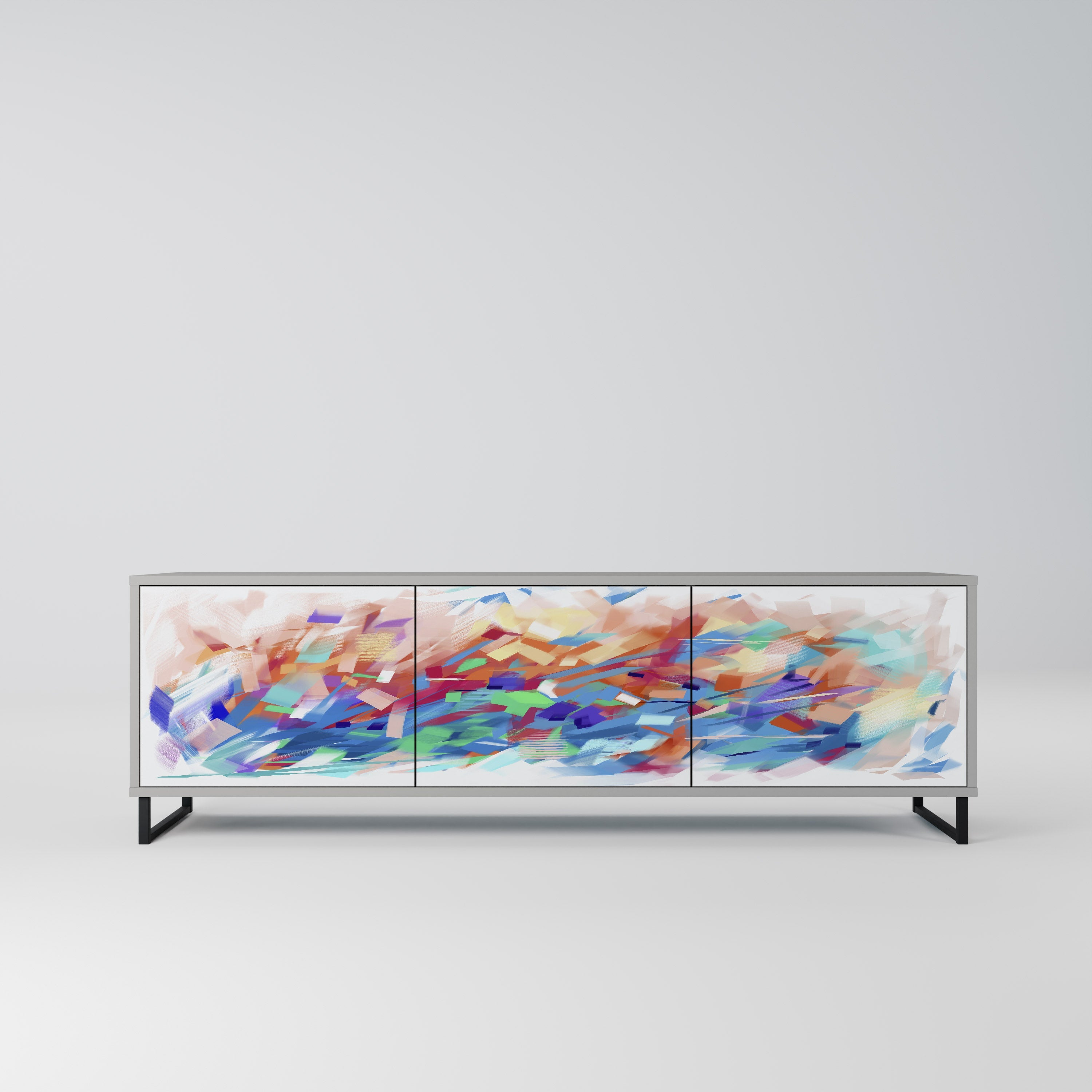 FINESSE MASH-UP TV-Lowboard mit 3 Türen in Grau