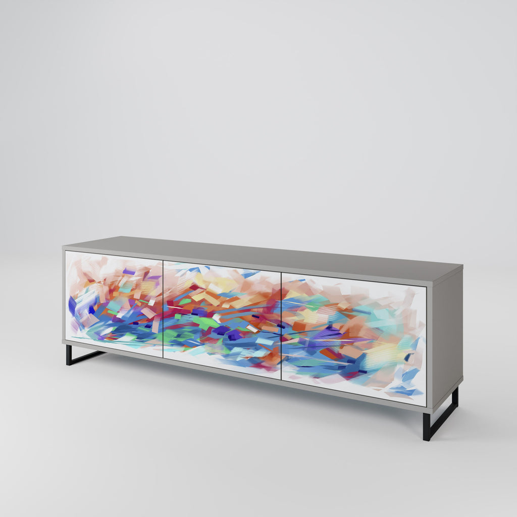 FINESSE MASH-UP TV-Lowboard mit 3 Türen in Grau