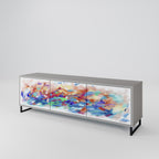 FINESSE MASH-UP TV-Lowboard mit 3 Türen in Grau