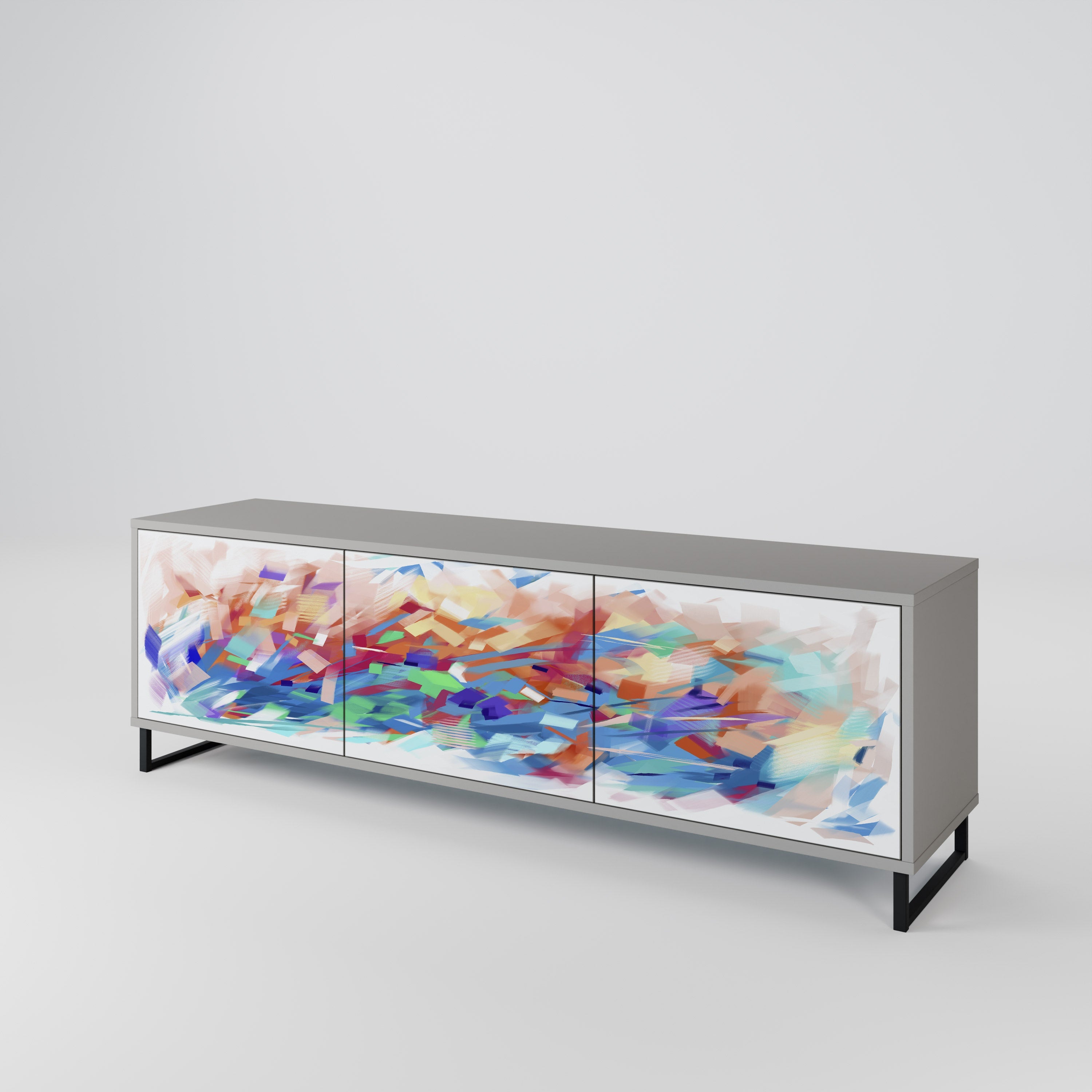 FINESSE MASH-UP TV-Lowboard mit 3 Türen in Grau