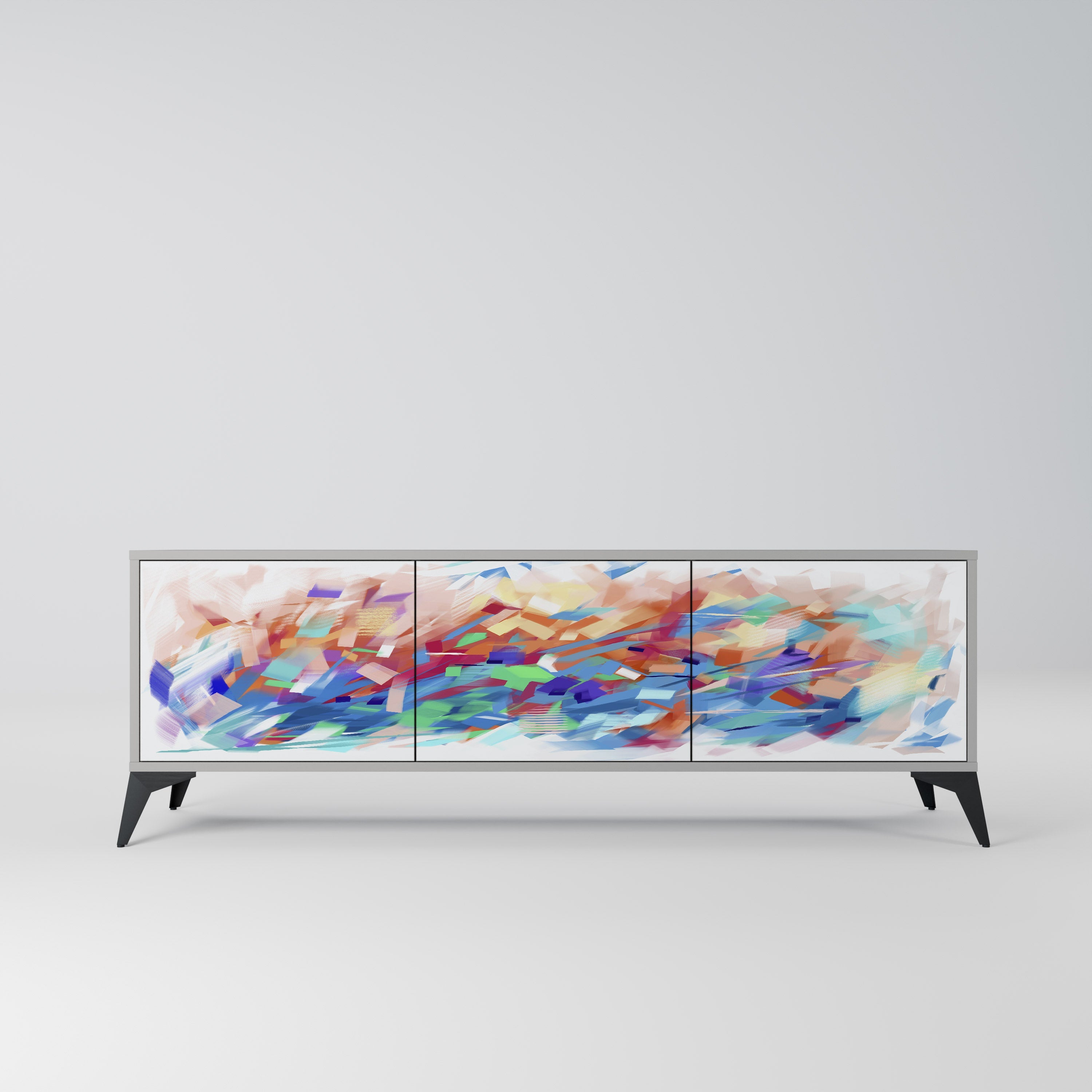 FINESSE MASH-UP TV-Lowboard mit 3 Türen in Grau