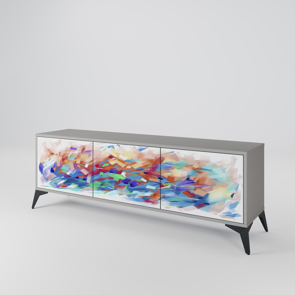 FINESSE MASH-UP TV-Lowboard mit 3 Türen in Grau