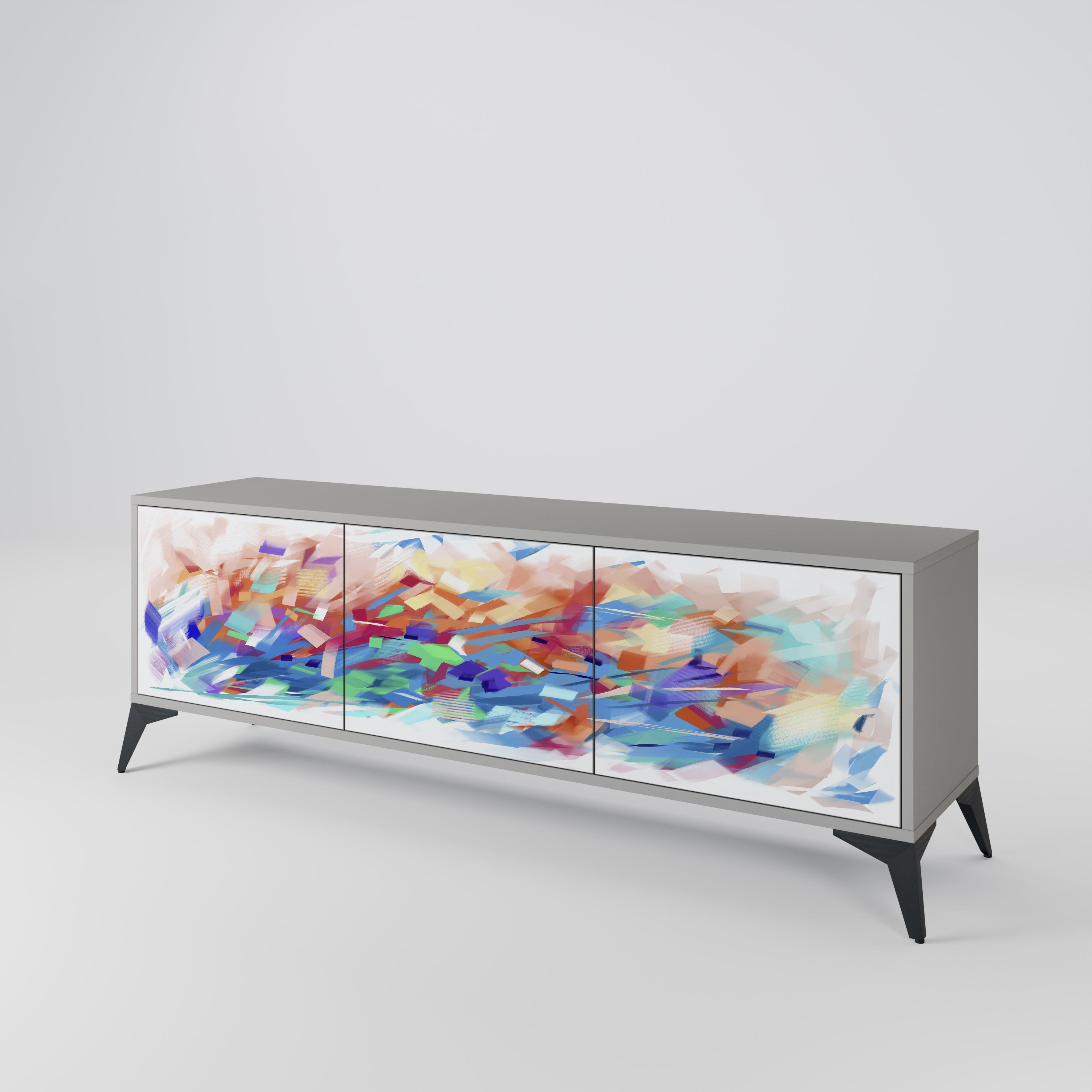 FINESSE MASH-UP TV-Lowboard mit 3 Türen in Grau