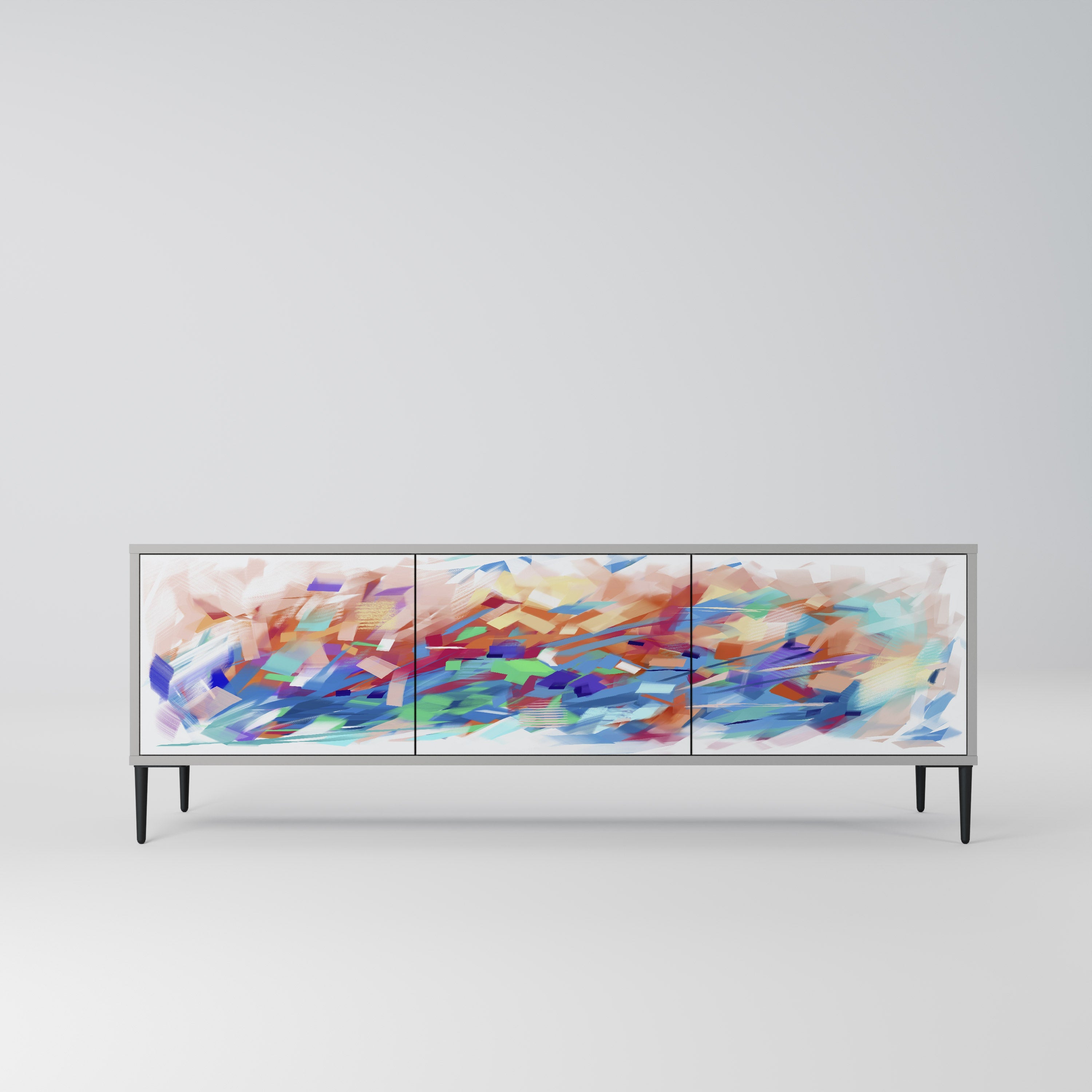 FINESSE MASH-UP TV-Lowboard mit 3 Türen in Grau