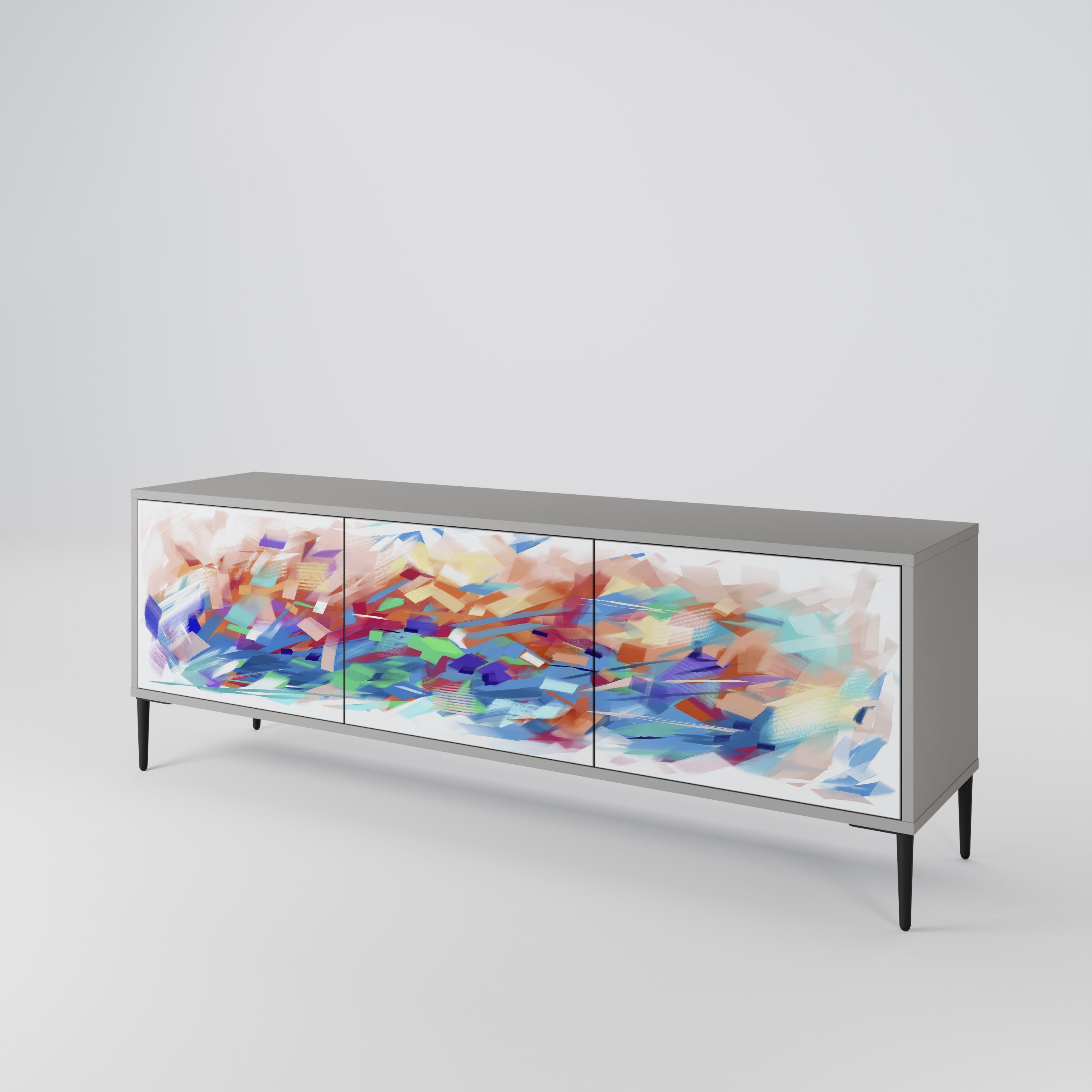 FINESSE MASH-UP TV-Lowboard mit 3 Türen in Grau