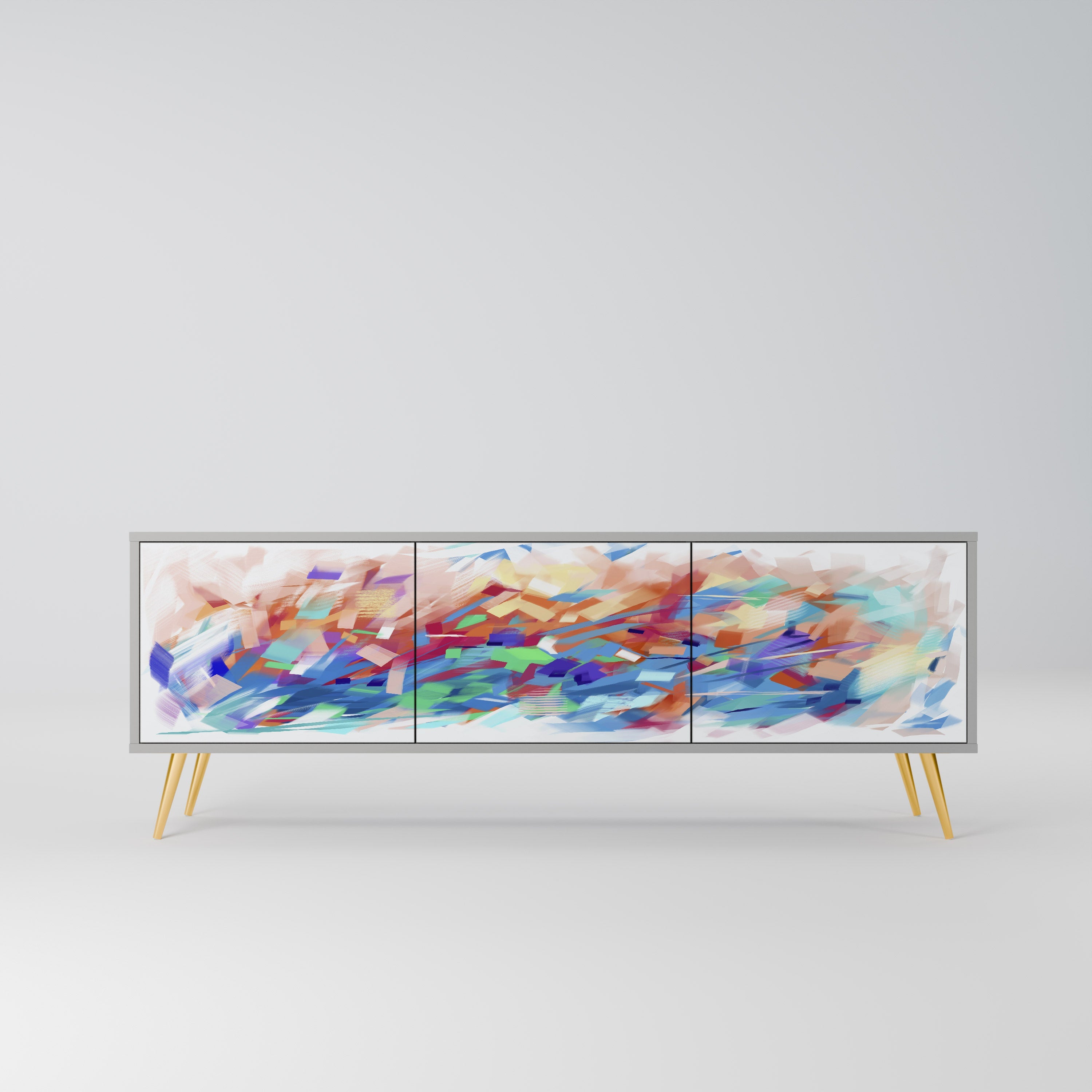 FINESSE MASH-UP TV-Lowboard mit 3 Türen in Grau