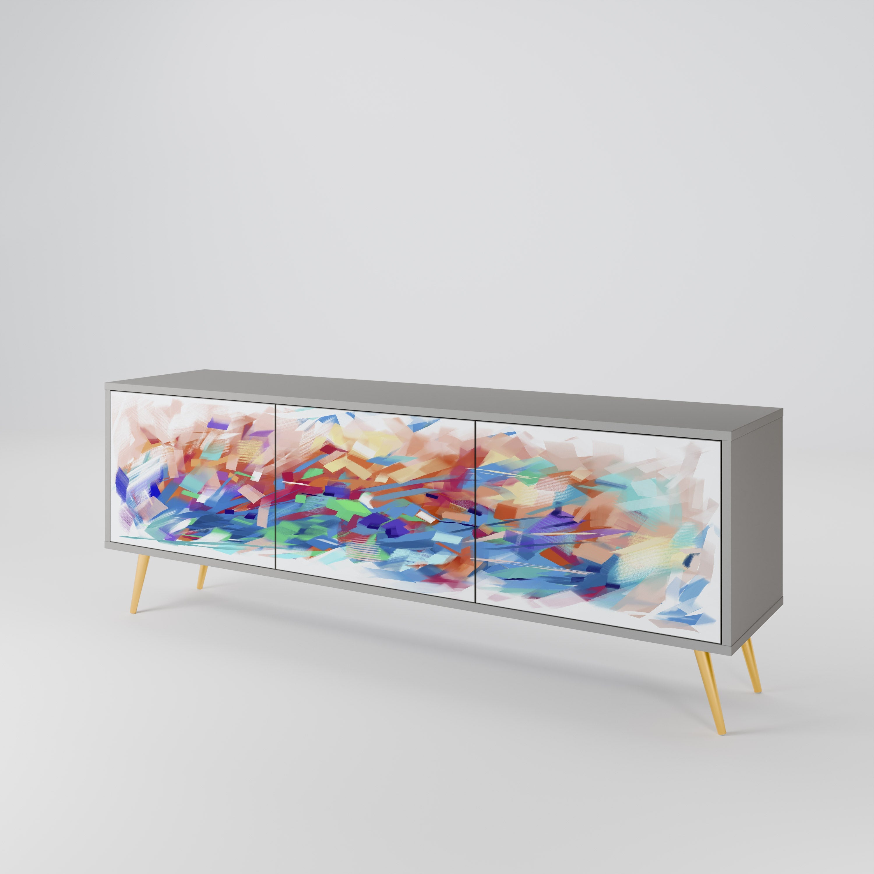 FINESSE MASH-UP TV-Lowboard mit 3 Türen in Grau