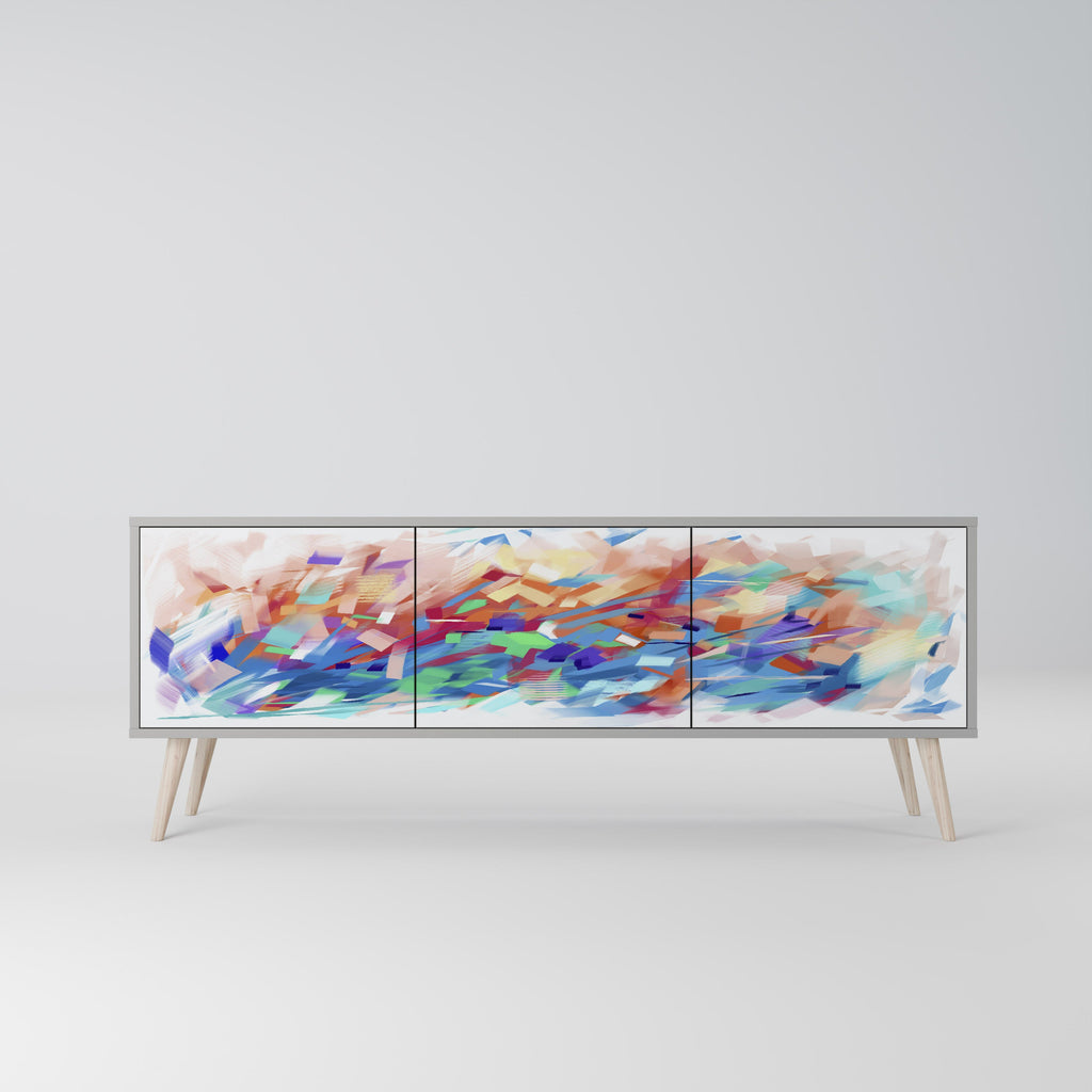 FINESSE MASH-UP TV-Lowboard mit 3 Türen in Grau