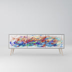 FINESSE MASH-UP TV-Lowboard mit 3 Türen in Grau