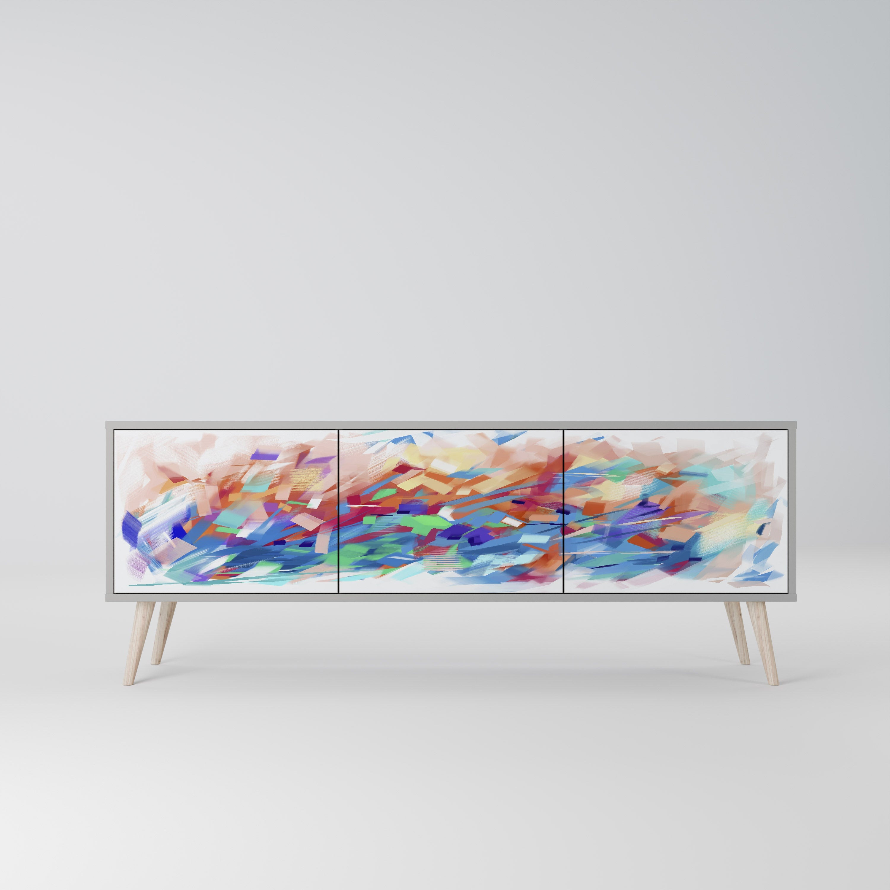 FINESSE MASH-UP TV-Lowboard mit 3 Türen in Grau