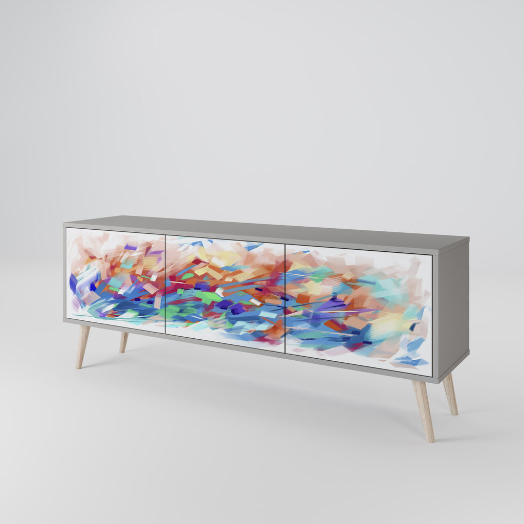 FINESSE MASH-UP TV-Lowboard mit 3 Türen in Grau