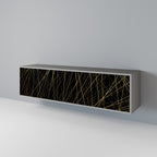 BRIGHT MESH TV-Lowboard mit 3 Türen in Grau