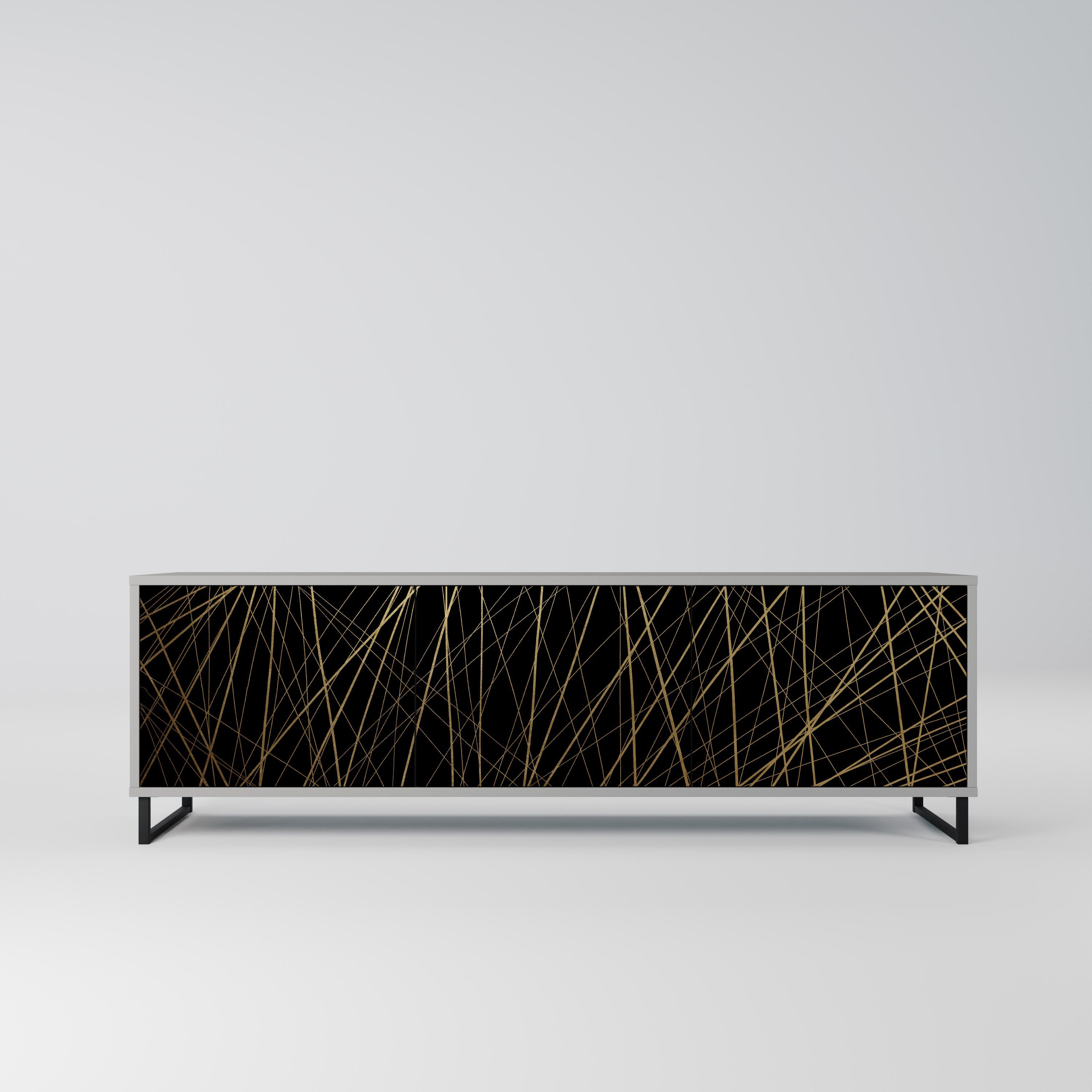 BRIGHT MESH TV-Lowboard mit 3 Türen in Grau