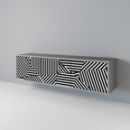 ILLUSIONARY LATTICE TV-Lowboard mit 3 Türen in Grau