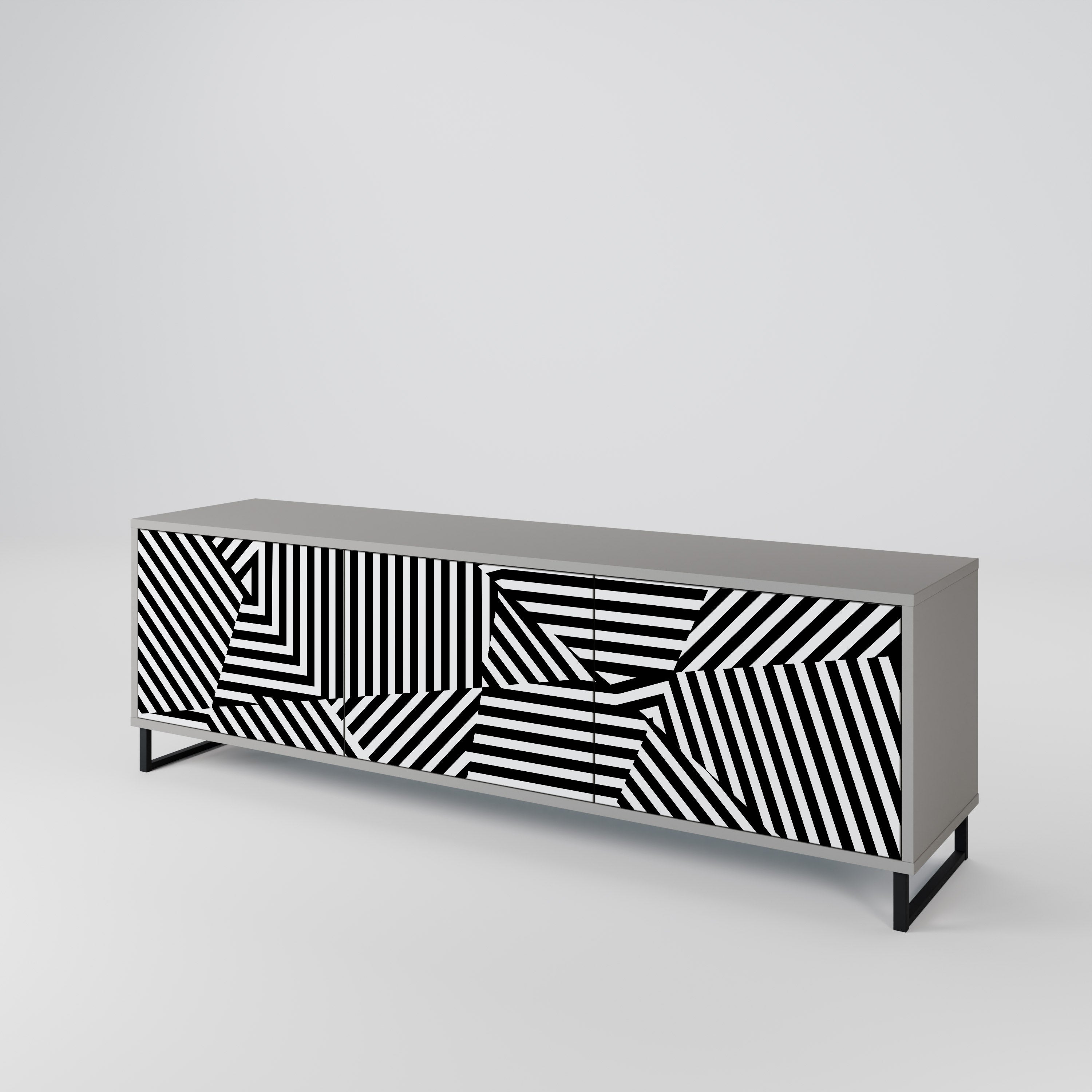 ILLUSIONARY LATTICE 3-Door TV Cabinet