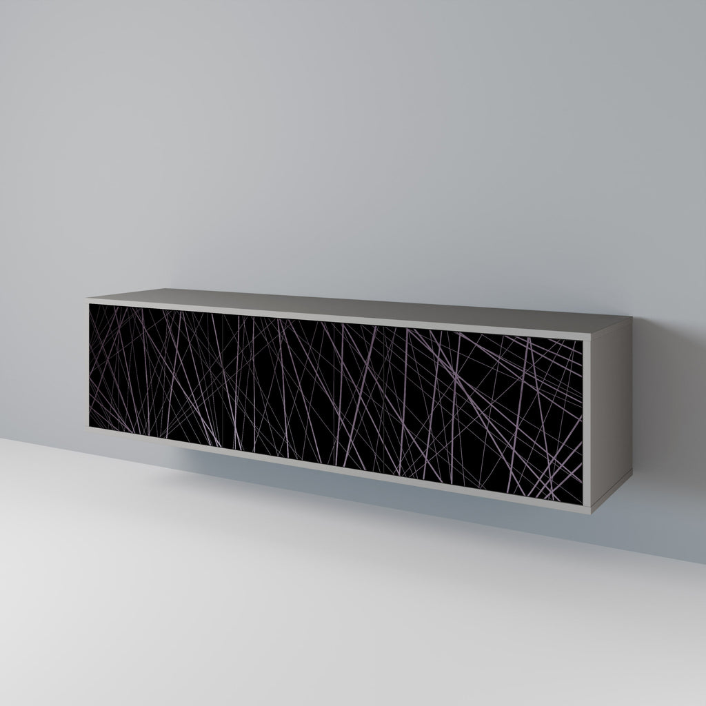 SHIMMER SPIDERGRAM TV-Lowboard mit 3 Türen in Grau