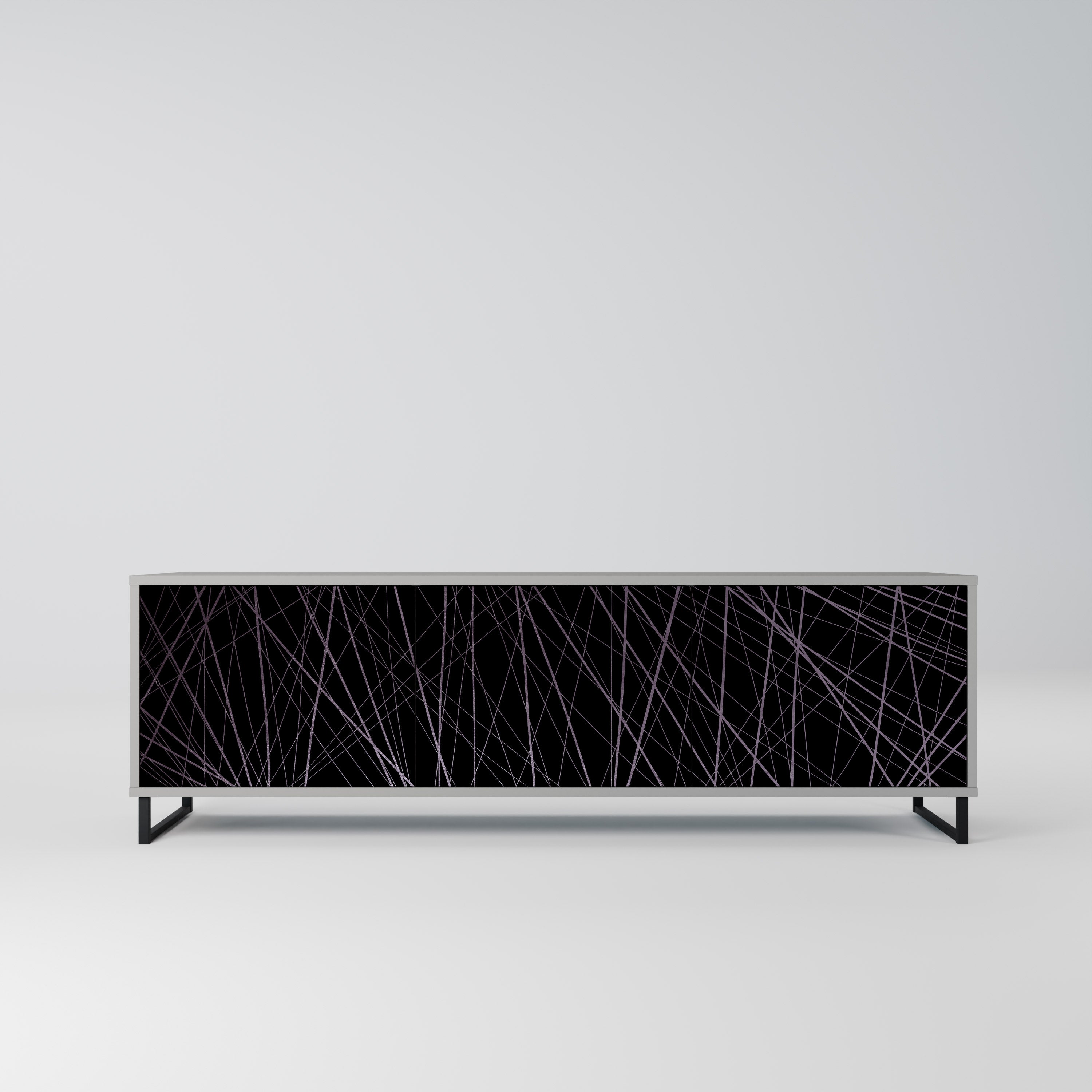 SHIMMER SPIDERGRAM TV-Lowboard mit 3 Türen in Grau