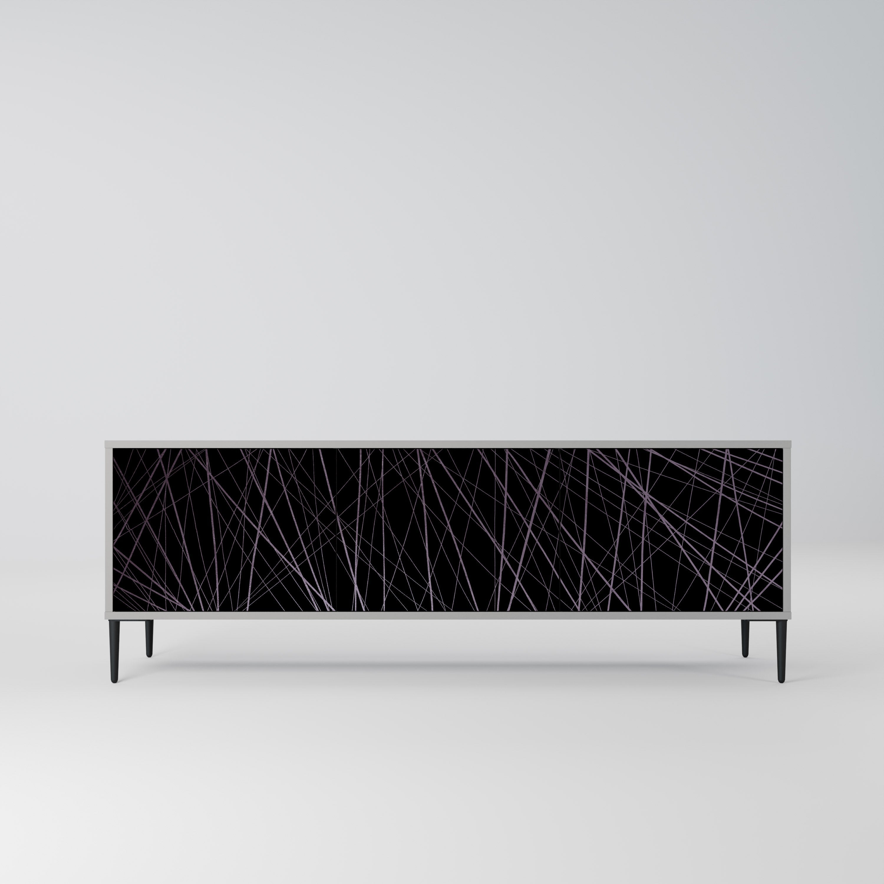 SHIMMER SPIDERGRAM TV-Lowboard mit 3 Türen in Grau