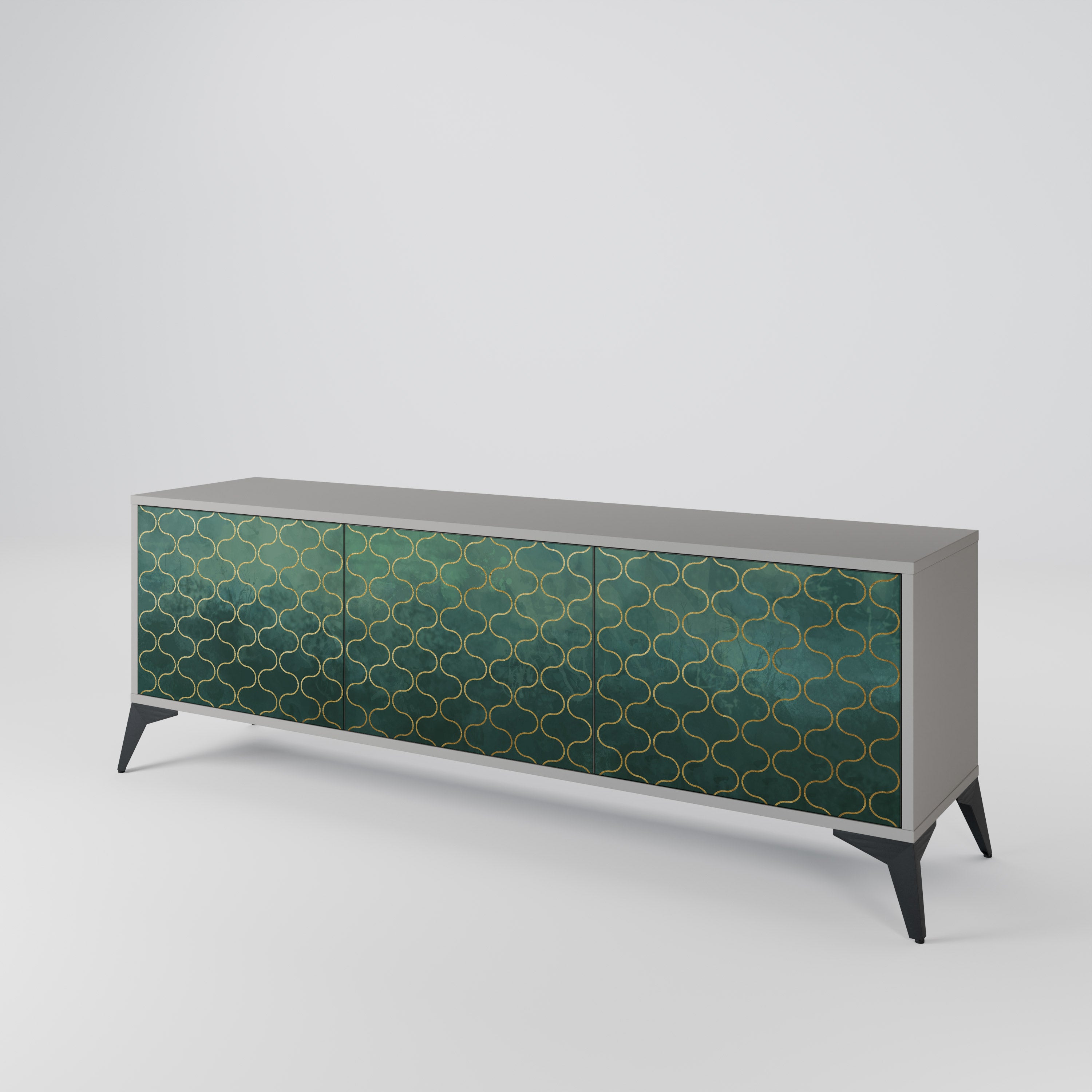 TESSELATED GREENERY 3-Door TV Cabinet