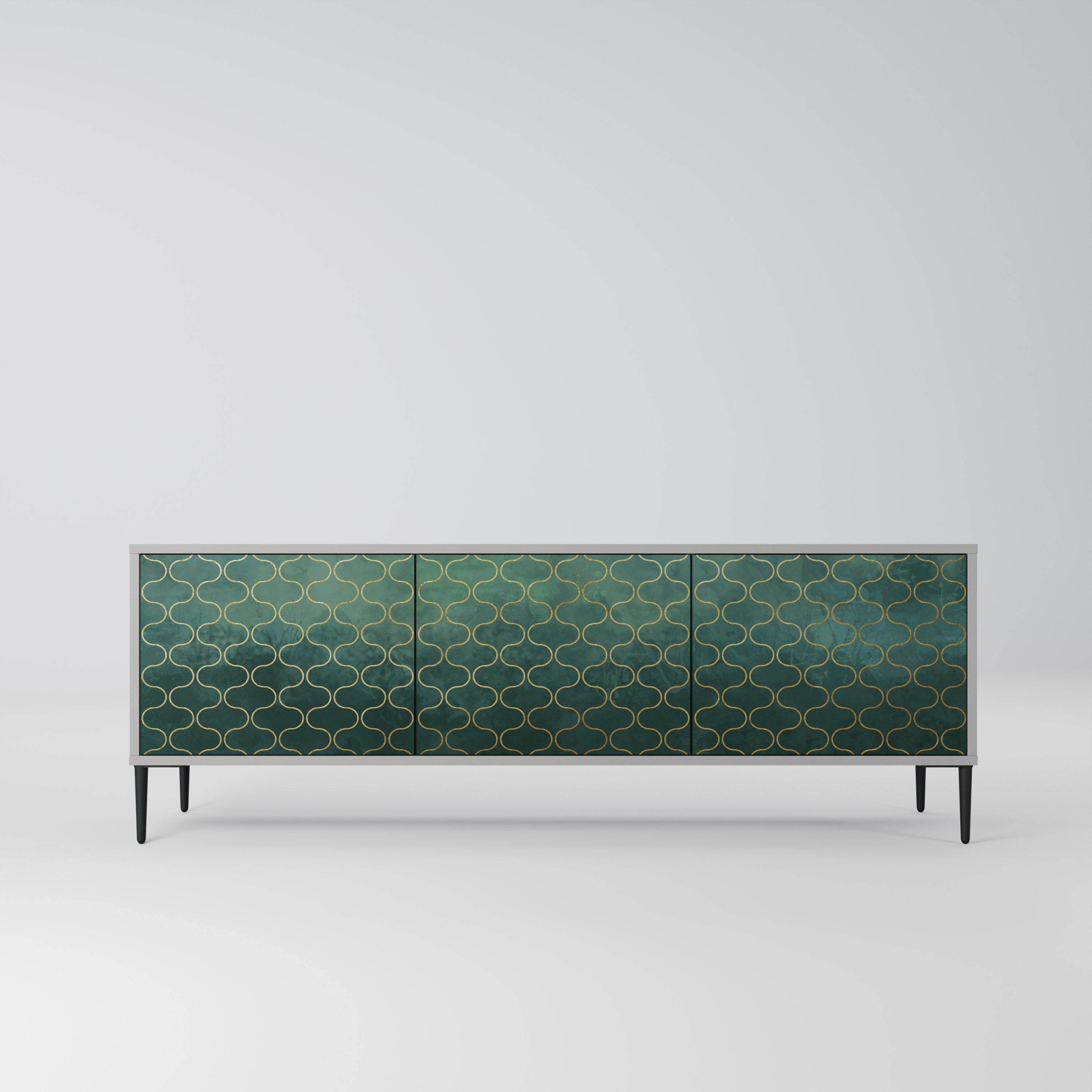 TESSELATED GREENERY TV-Lowboard mit 3 Türen in Grau