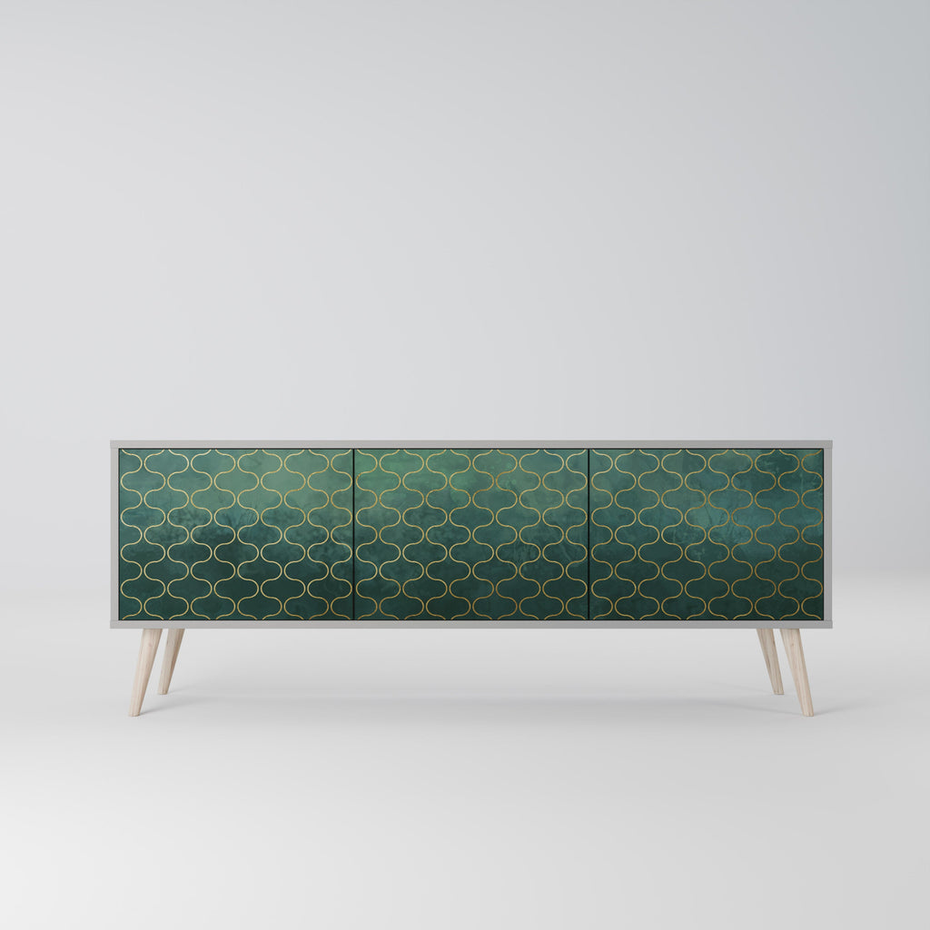 TESSELATED GREENERY TV-Lowboard mit 3 Türen in Grau