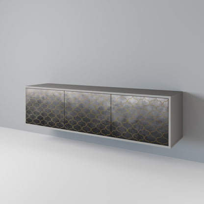 TESSELATED GRAYISH 3-türiges TV-Lowboard