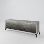 TESSELATED GRAYISH TV-Lowboard mit 3 Türen in Grau