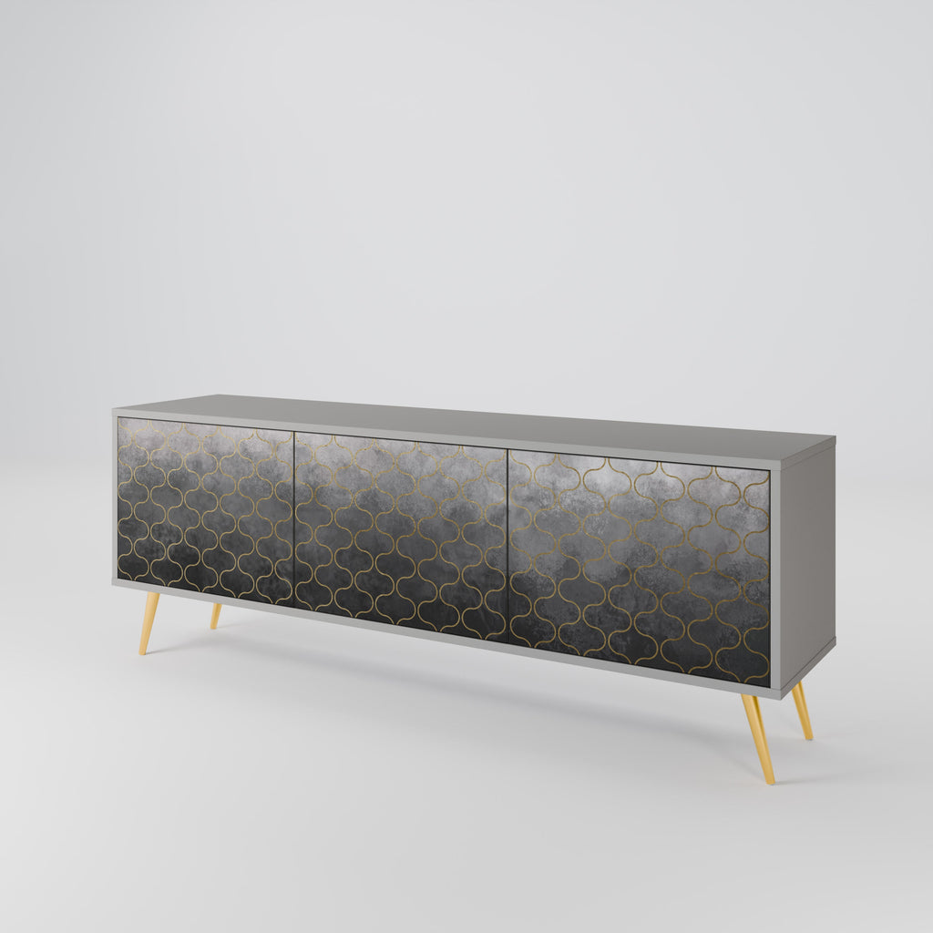 TESSELATED GRAYISH TV-Lowboard mit 3 Türen in Grau