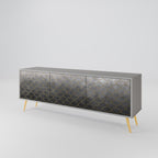 TESSELATED GRAYISH TV-Lowboard mit 3 Türen in Grau