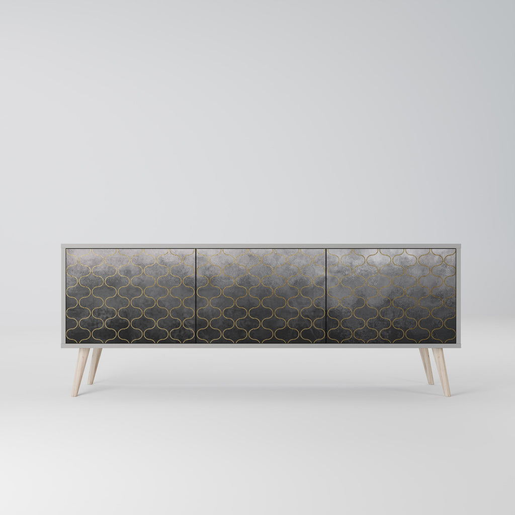 TESSELATED GRAYISH TV-Lowboard mit 3 Türen in Grau