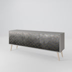 TESSELATED GRAYISH TV-Lowboard mit 3 Türen in Grau