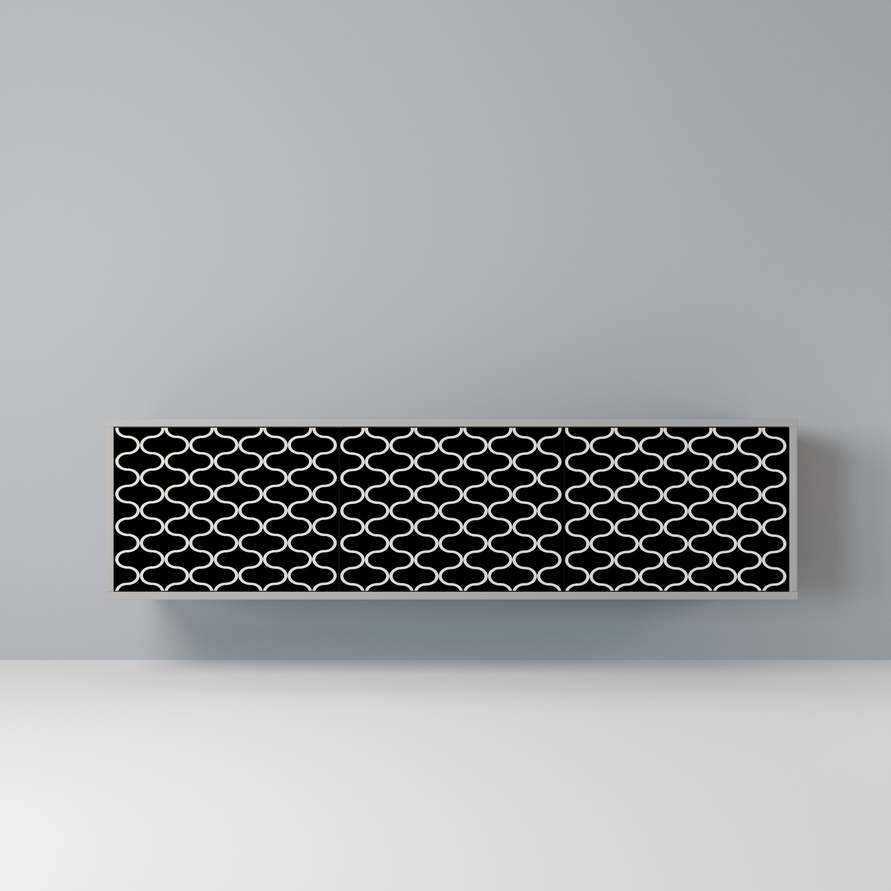 TESSELATED BLACKNESS TV-Lowboard mit 3 Türen in Grau